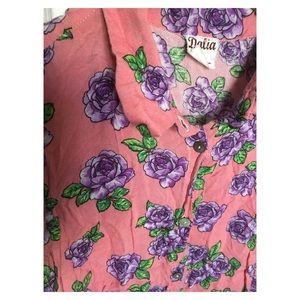 Vibrant rose print skater dress
